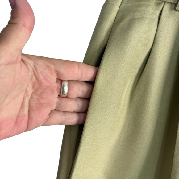 🌺CARLISLE Green Silk High Waisted Trousers Size 4 -- VINTAGE SWEETNESS!!!🌺 - Picture 3 of 5